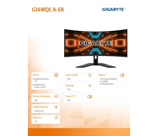 Gigabyte G34WQC A Curved HDR - 706874 - zdjęcie 5